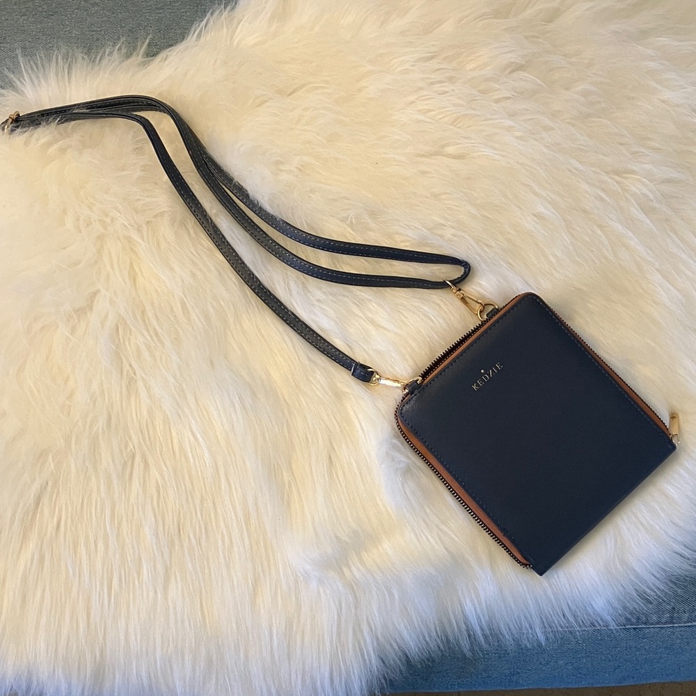 Kedzie Navy and Tan Vegan Leather - Best Little Bag
